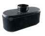 Black rubber air filter on a white background